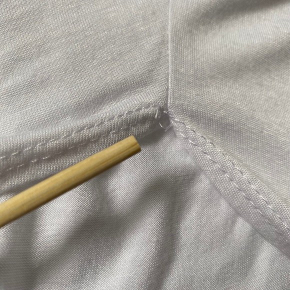 Eien Tank Top Large White Asymmetrical Back Slit Low Cowl Neckline - Picture 9 of 9